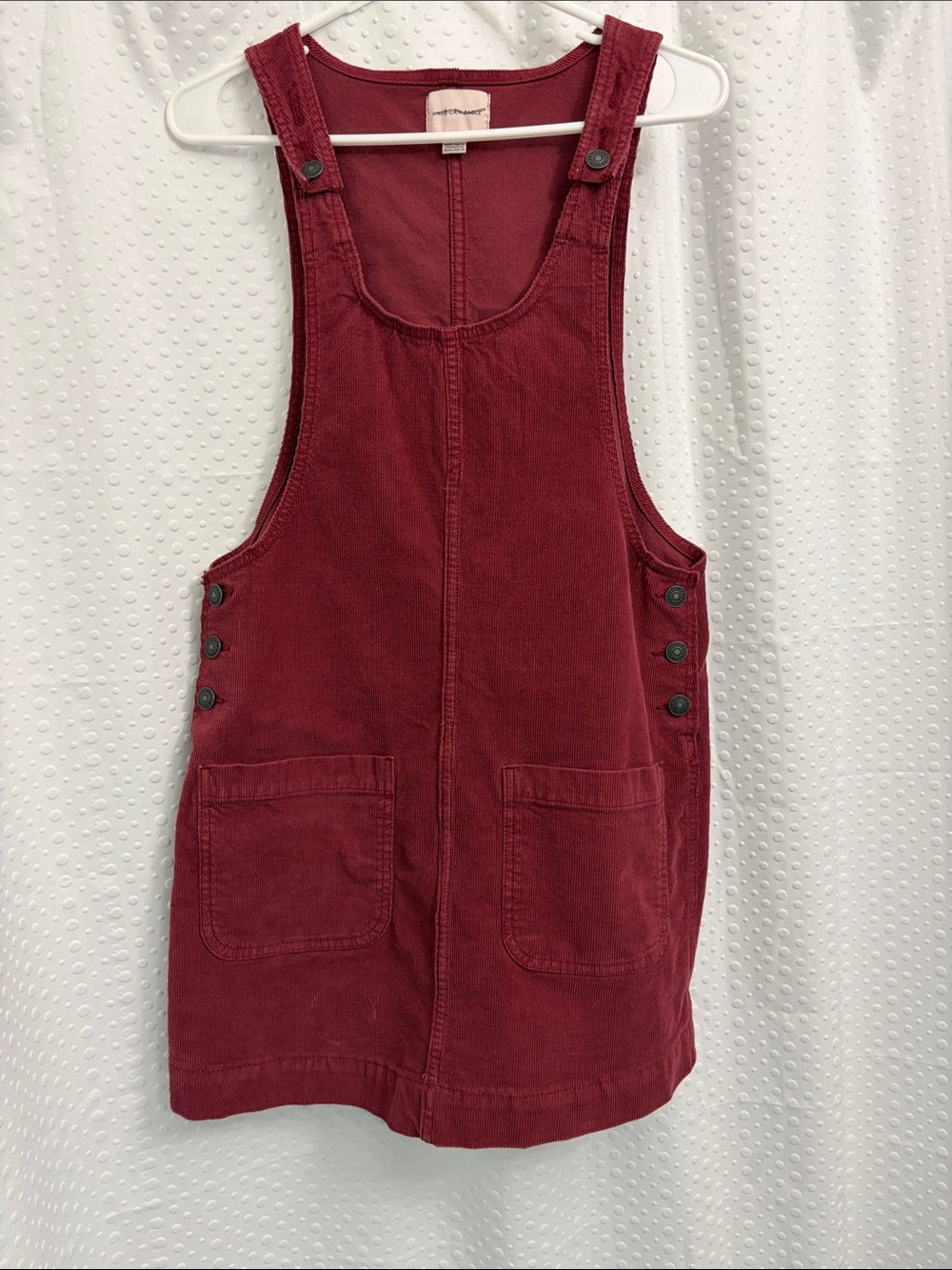 American Eagle Outfitters Corduroy Pinafore Dress - Burgundy